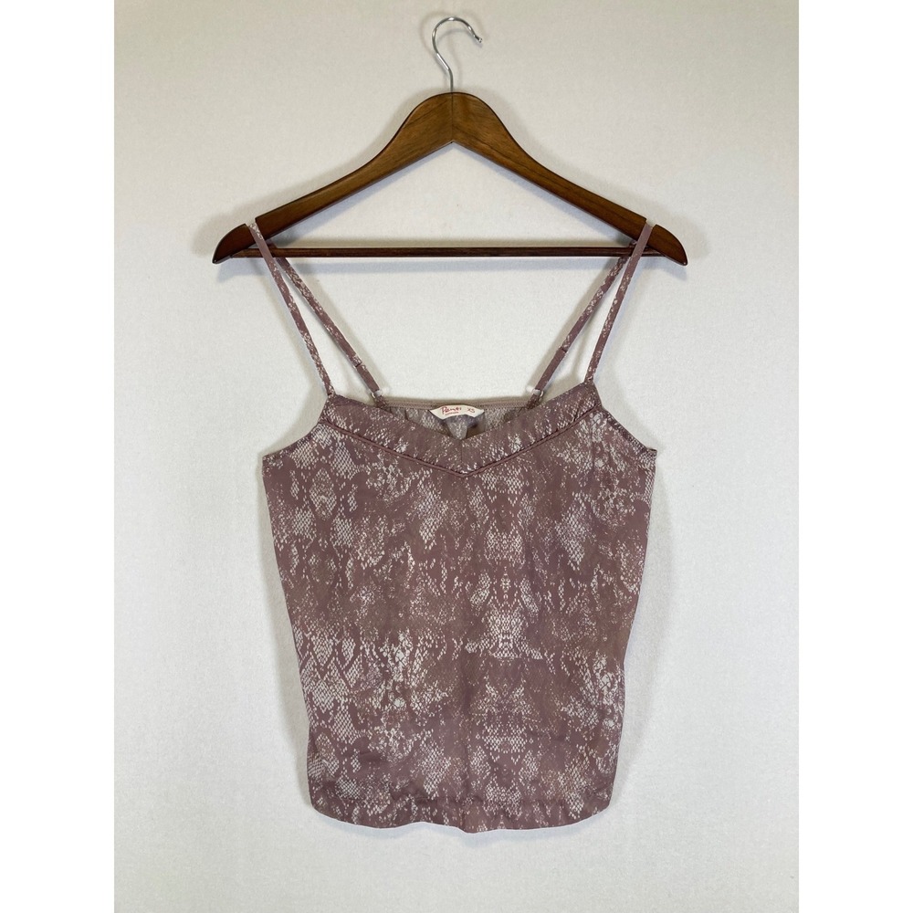 Boho Chic Penti Womens XS Mauve Snakeskin Print Adjustable Strap V-Neck Camisole